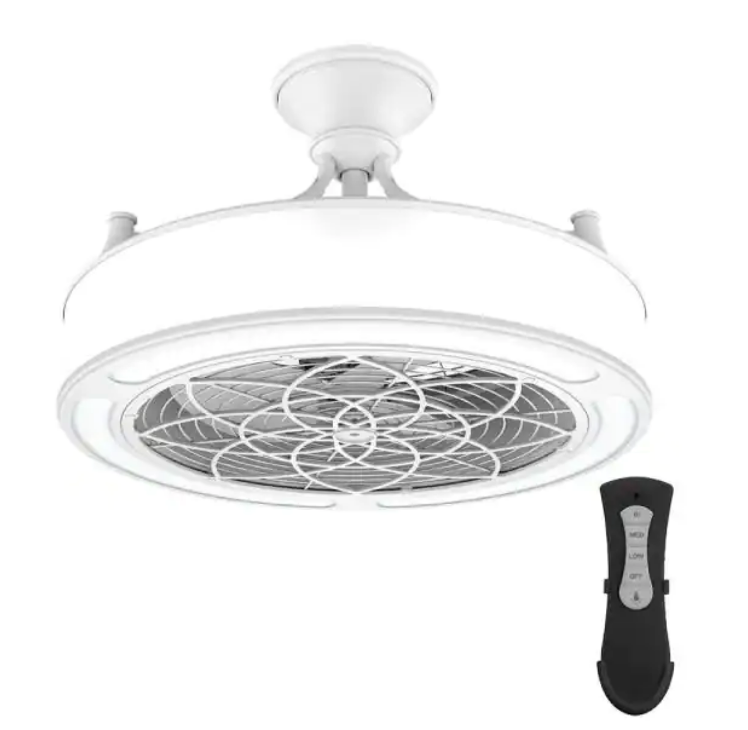 Windara 22 in. LED Indoor/Covered Outdoor White Ceiling Fan with Light Kit and Remote Control